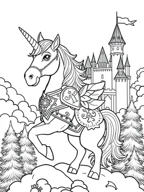 Unicorn coloring page