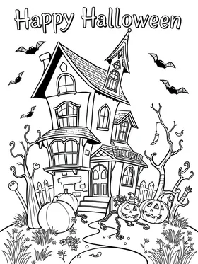 Happy Halloween coloring page